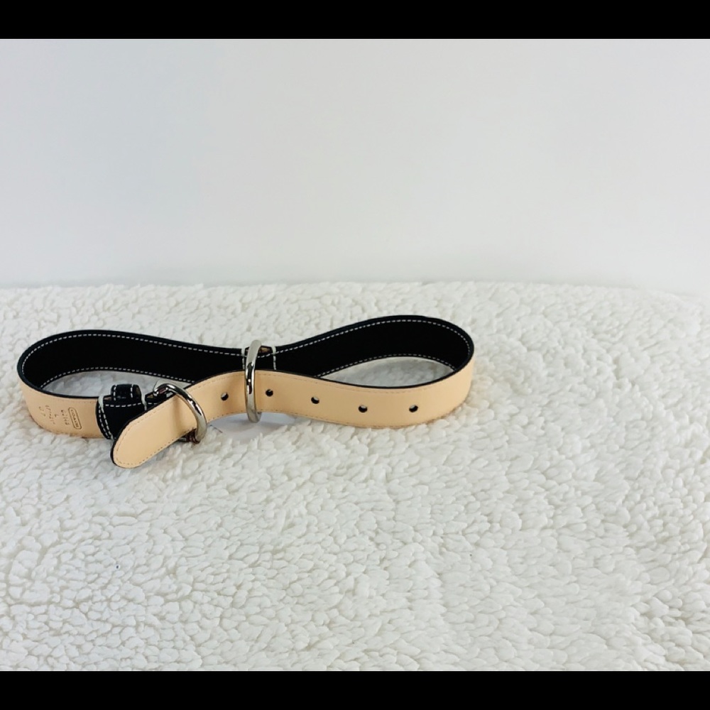 Coach leather dog collar with bone charm Black - Picture 4 of 5